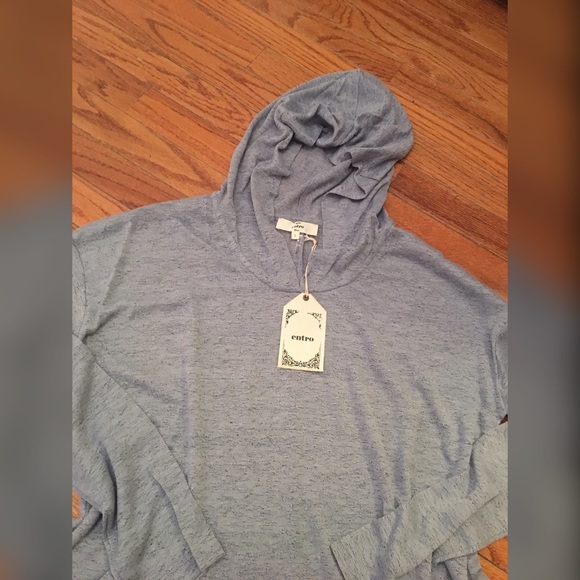 LAST 2! ๐Blue and black hoodie tunic w/ruffle - Picture 5 of 5